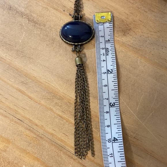 Sold do not share Dark blue tassel necklace - Picture 4 of 11